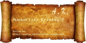 Austerlitz Kristóf névjegykártya